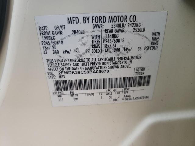 Photo 10 from auction – 2008 FORD EDGE LIMIT with VIN 2FMDK39C58BA09678