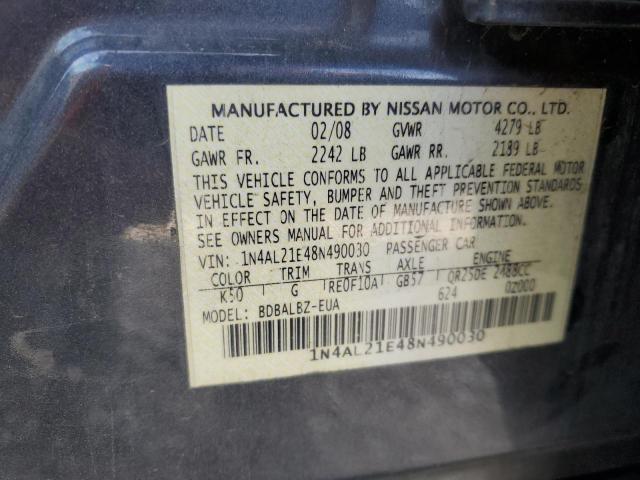 Photo 10 from auction – 2008 NISSAN ALTIMA 2.5 with VIN 1N4AL21E48N490030