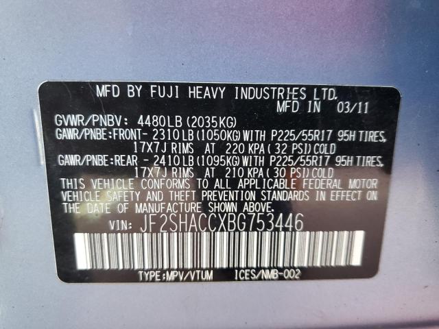 Photo 10 from auction – 2011 SUBARU FORESTER 2 with VIN JF2SHACCXBG753446