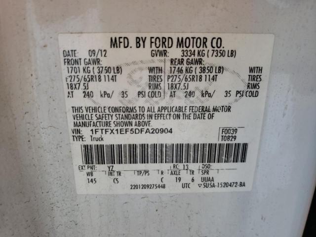 Фото 10 с аукциона – 2013 FORD F150 SUPER с VIN 1FTFX1EF5DFA20904