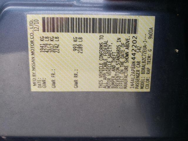 Photo 10 from auction – 2011 NISSAN ALTIMA BAS with VIN 1N4AL2AP8BN442202