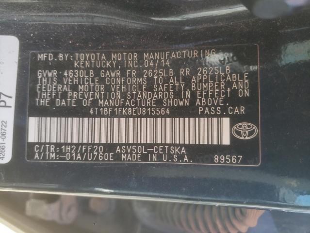 Photo 10 from auction – 2014 TOYOTA CAMRY L with VIN 4T1BF1FK8EU815564