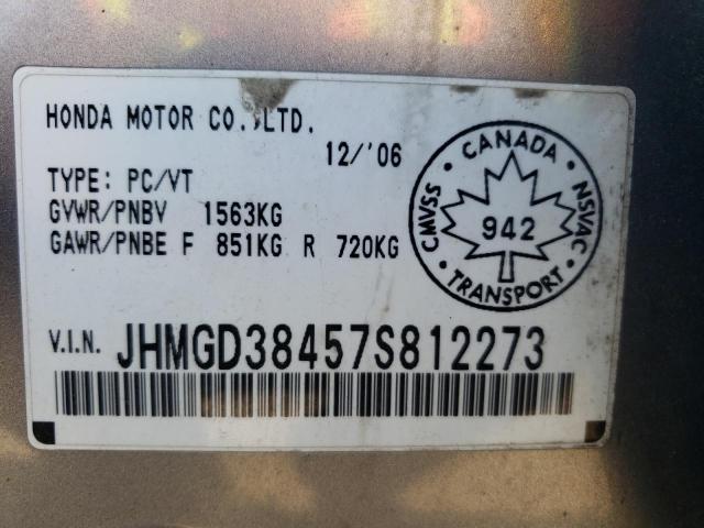 Photo 10 from auction – 2007 HONDA FIT with VIN JHMGD38457S812273
