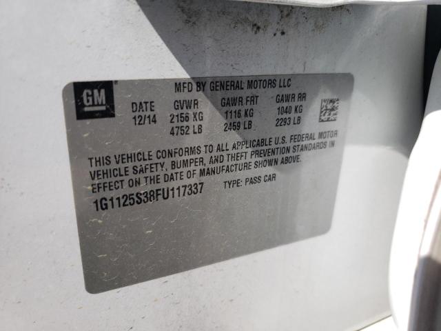 Photo 10 from auction – 2015 CHEVROLET IMPALA LT with VIN 1G1125S38FU117337