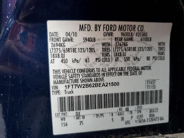 Photo 10 from auction – 2011 FORD F250 SUPER with VIN 1FT7W2B62BEA21500