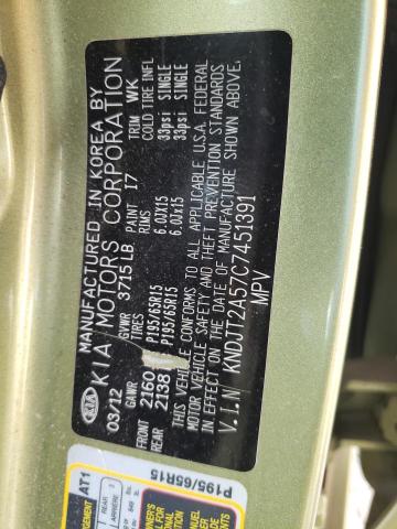 Photo 10 from auction – 2012 KIA SOUL with VIN KNDJT2A57C7451391