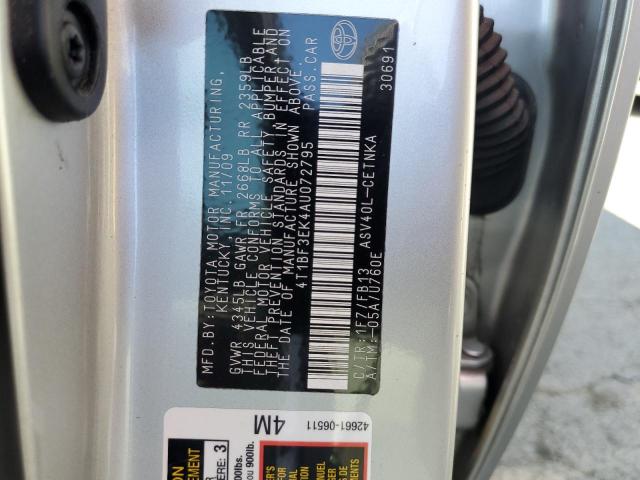 Photo 10 from auction – 2010 TOYOTA CAMRY BASE with VIN 4T1BF3EK4AU072795