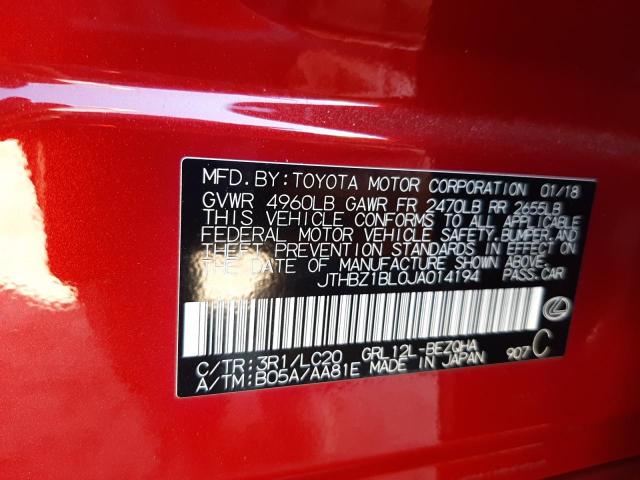 Photo 10 from auction – 2018 LEXUS GS 350 BAS with VIN JTHBZ1BL0JA014194