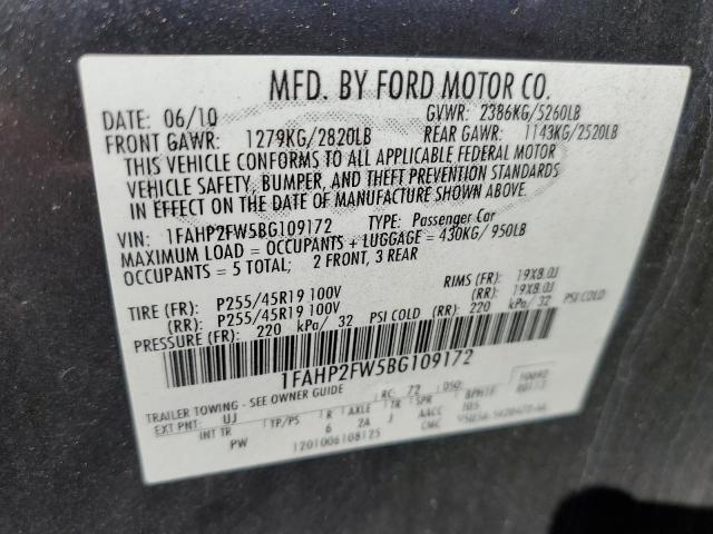 Photo 10 from auction – 2011 FORD TAURUS LIM with VIN 1FAHP2FW5BG109172