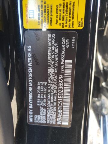 Photo 10 from auction – 2014 BMW 535 I with VIN WBA5B1C51EDZ36929