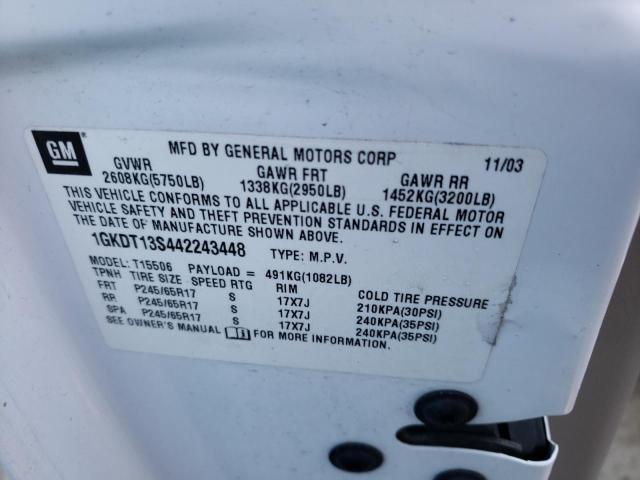 Photo 10 from auction – 2004 GMC ENVOY with VIN 1GKDT13S442243448