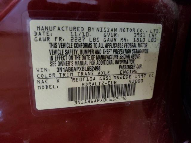 Photo 10 from auction – 2011 NISSAN SENTRA 2.0 with VIN 3N1AB6APXBL652498