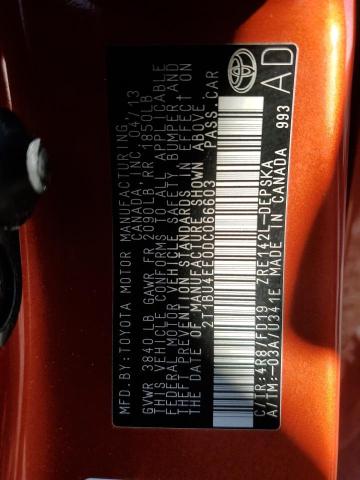 Photo 10 from auction – 2013 TOYOTA COROLLA BA with VIN 2T1BU4EE0DC066603