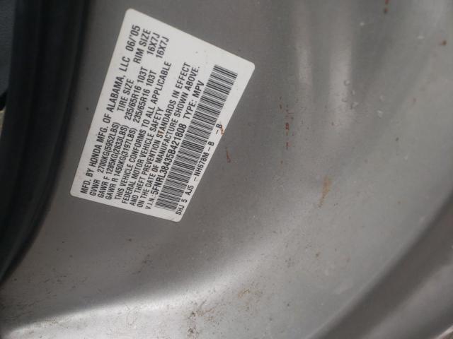 Photo 10 from auction – 2005 HONDA ODYSSEY with VIN 5FNRL38435B421808