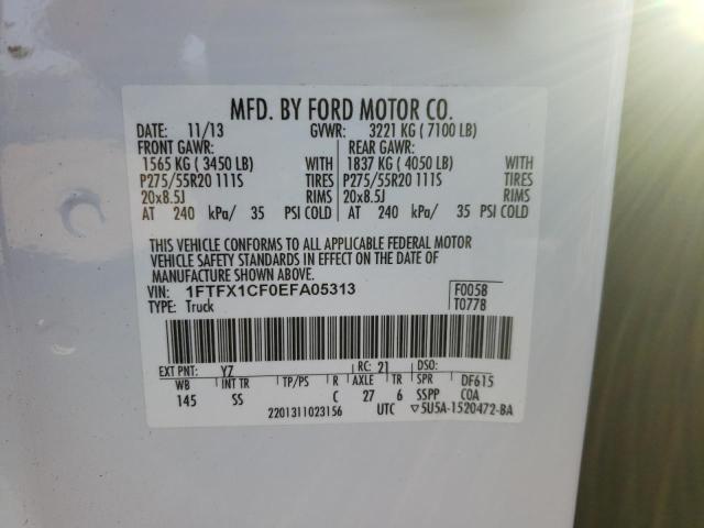 Photo 10 from auction – 2014 FORD F150 SUPER with VIN 1FTFX1CF0EFA05313