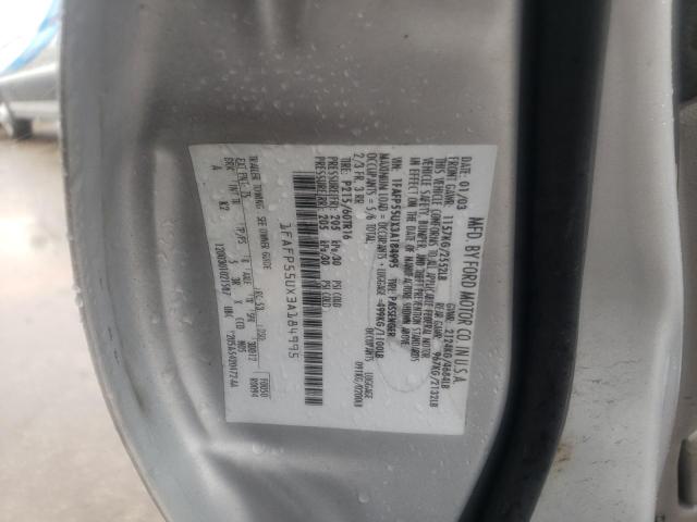Photo 10 from auction – 2003 FORD TAURUS SES with VIN 1FAFP55UX3A184995