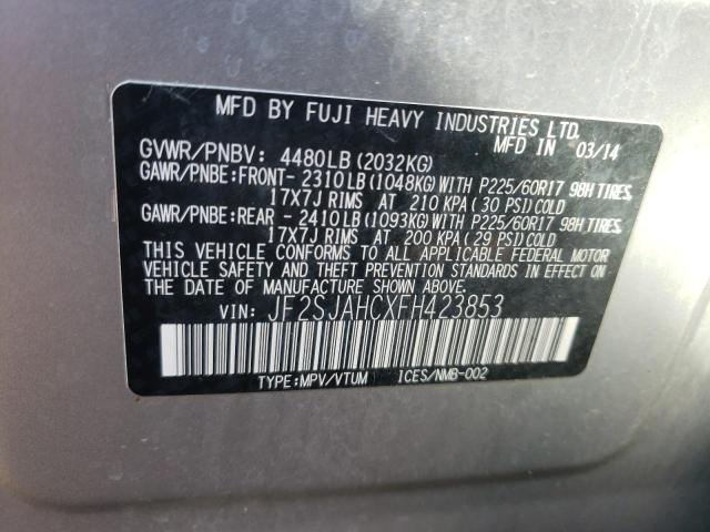 Photo 10 from auction – 2015 SUBARU FORESTER 2 with VIN JF2SJAHCXFH423853