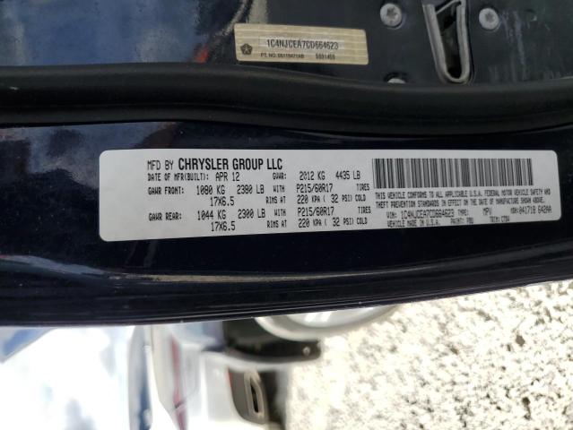 Photo 10 from auction – 2012 JEEP COMPASS LA with VIN 1C4NJCEA7CD664623