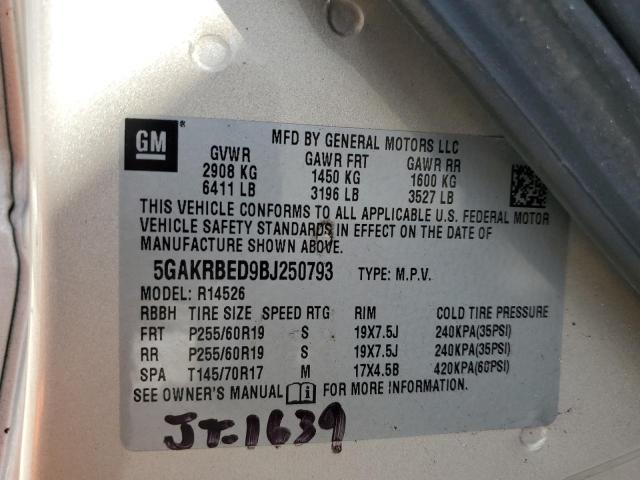 Photo 10 from auction – 2011 BUICK ENCLAVE CX with VIN 5GAKRBED9BJ250793