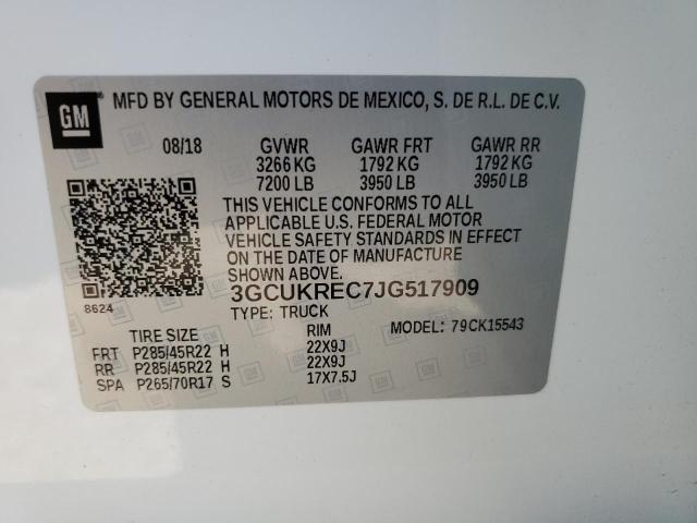Photo 10 from auction – 2018 CHEVROLET SILVERADO with VIN 3GCUKREC7JG517909