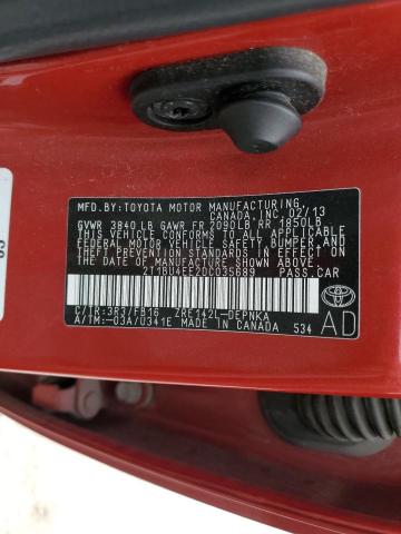 Photo 10 from auction – 2013 TOYOTA COROLLA BA with VIN 2T1BU4EE2DC035689