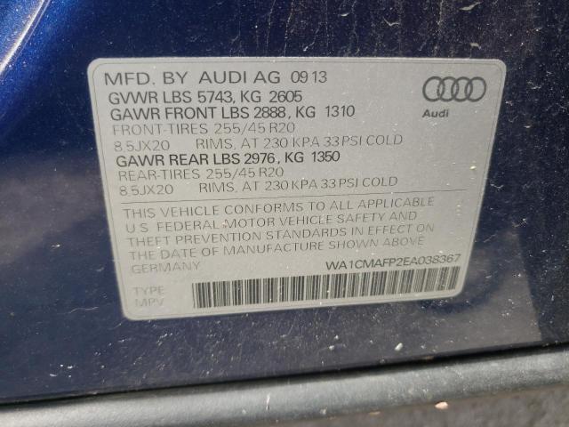 Photo 10 from auction – 2014 AUDI Q5 TDI PRE with VIN WA1CMAFP2EA038367