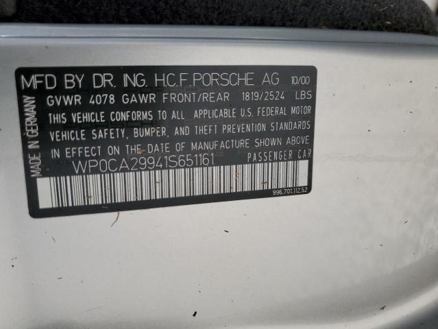 Photo 10 from auction – 2001 PORSCHE 911 CARRER with VIN WP0CA29941S651161