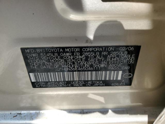 Photo 10 from auction – 2006 LEXUS LS 430 with VIN JTHBN36F465046111