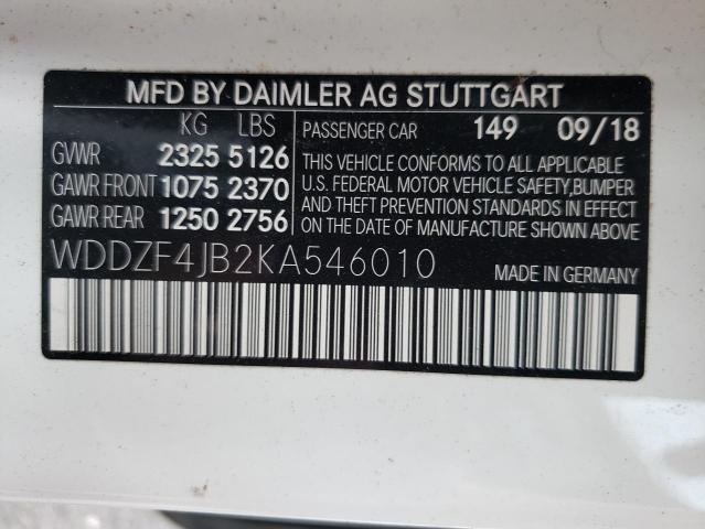 Photo 10 from auction – 2019 MERCEDES-BENZ E 300 with VIN WDDZF4JB2KA546010