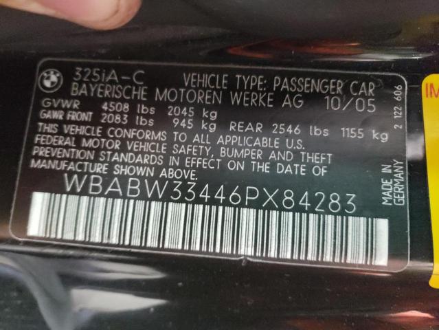 Photo 10 from auction – 2006 BMW 325 CI with VIN WBABW33446PX84283