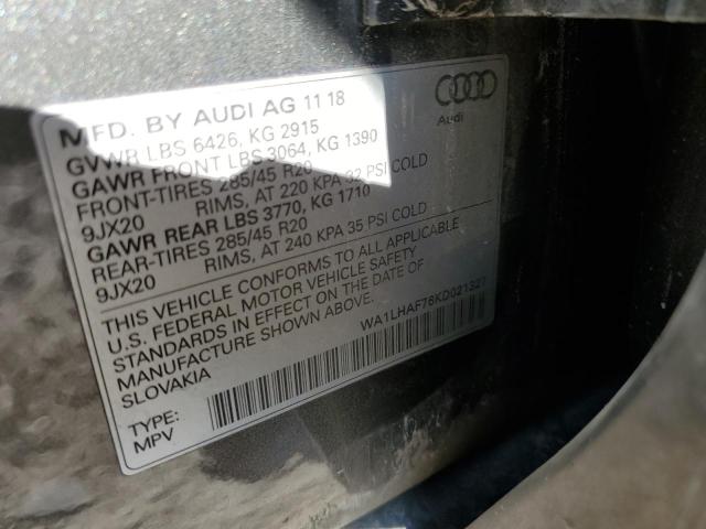 Photo 10 from auction – 2019 AUDI Q7 PREMIUM with VIN WA1LHAF76KD021327
