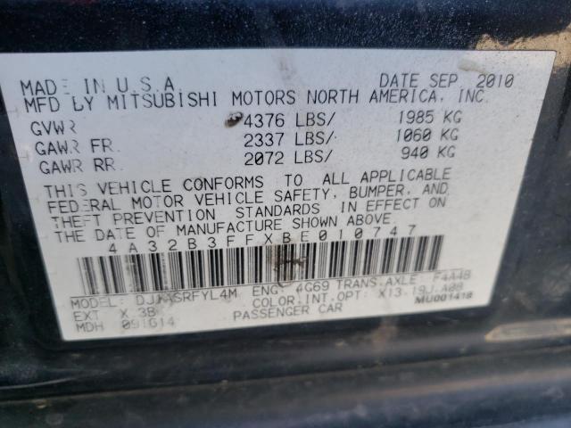 Photo 10 from auction – 2011 MITSUBISHI GALANT ES with VIN 4A32B3FFXBE010747