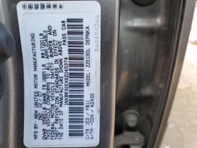Photo 10 from auction – 2008 TOYOTA COROLLA CE with VIN 1NXBR32EX8Z045374