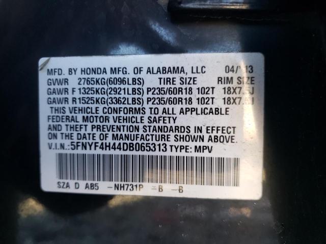 Photo 10 from auction – 2013 HONDA PILOT EX with VIN 5FNYF4H44DB065313