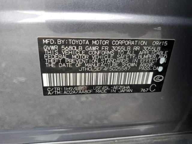 Photo 10 from auction – 2015 LEXUS LS 460 with VIN JTHCL5EF4F5025587