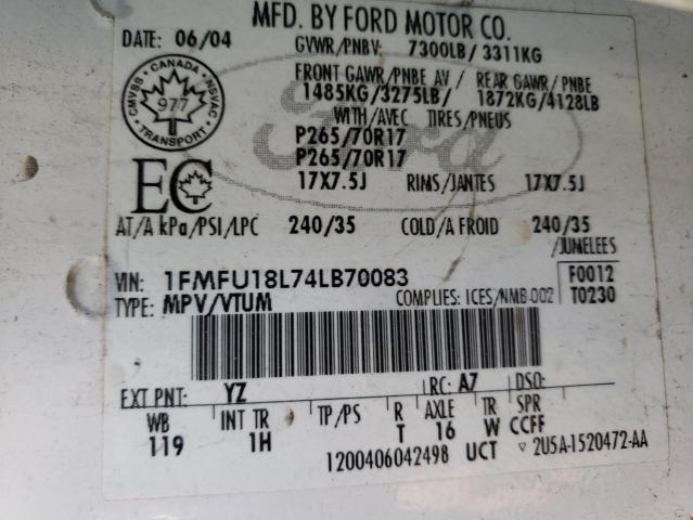 Zdjęcie 10 z aukcji – 2004 FORD EXPEDITION z VIN 1FMFU18L74LB70083
