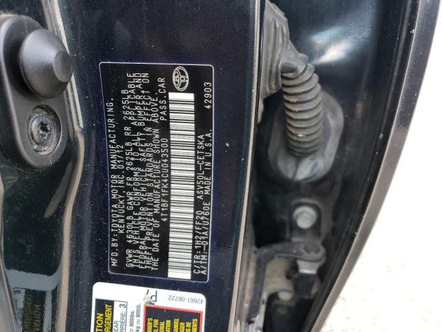 Photo 10 from auction – 2012 TOYOTA CAMRY BASE with VIN 4T1BF1FK4CU043500