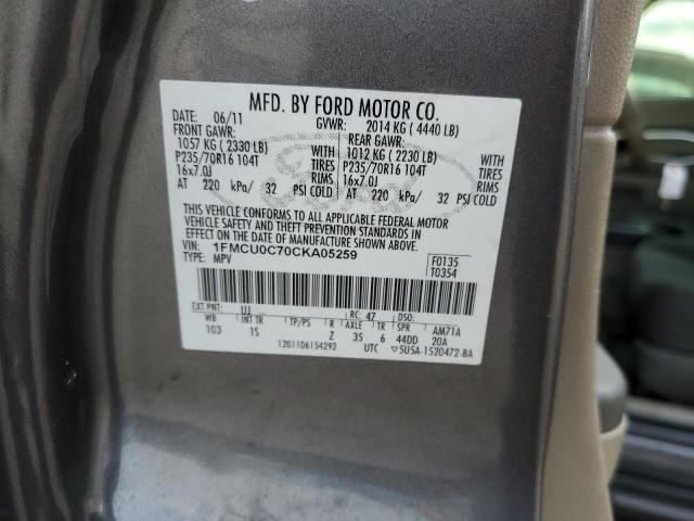 Photo 10 from auction – 2012 FORD ESCAPE XLS with VIN 1FMCU0C70CKA05259