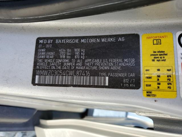 Photo 10 from auction – 2012 MINI COOPER S C with VIN WMWZC3C54CWL87416
