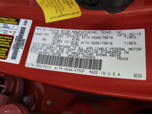 Photo 10 from auction – 2015 TOYOTA TACOMA DOU with VIN 5TFLU4EN4FX139786