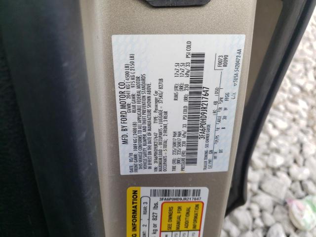 Photo 10 from auction – 2018 FORD FUSION SE with VIN 3FA6P0HD9JR217647
