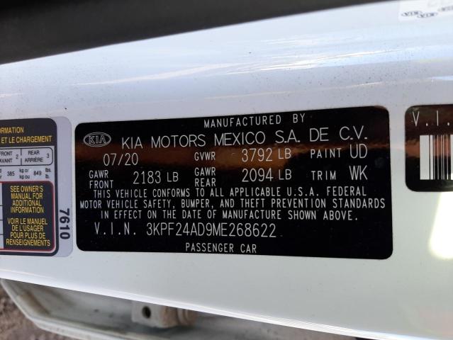 Photo 10 from auction – 2021 KIA FORTE FE with VIN 3KPF24AD9ME268622