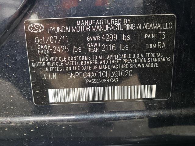 Photo 10 from auction – 2012 HYUNDAI SONATA SE with VIN 5NPEC4AC1CH391020