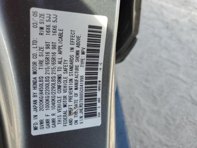 Photo 10 from auction – 2005 HONDA CR-V EX with VIN JHLRD78885C041998