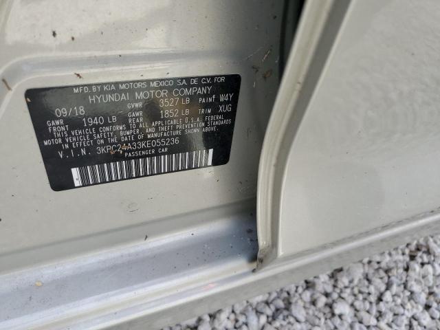 Photo 10 from auction – 2019 HYUNDAI ACCENT SE with VIN 3KPC24A33KE055236