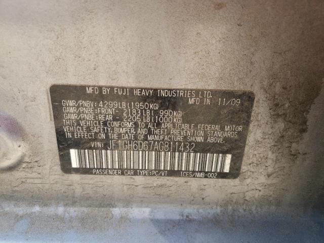 Photo 10 from auction – 2010 SUBARU IMPREZA OU with VIN JF1GH6D67AG811432