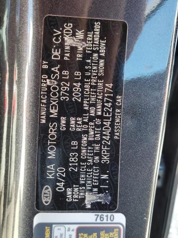 Photo 10 from auction – 2020 KIA FORTE FE with VIN 3KPF24AD4LE247174