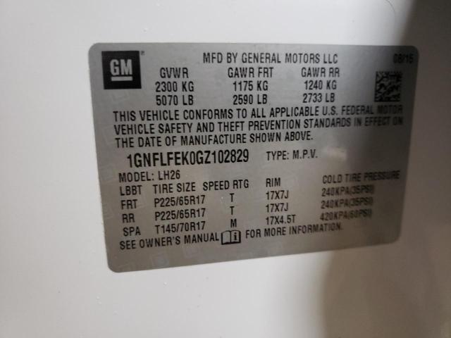 Photo 10 from auction – 2016 CHEVROLET EQUINOX LT with VIN 1GNFLFEK0GZ102829