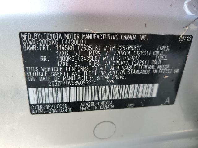 Photo 10 from auction – 2011 TOYOTA RAV4 with VIN 2T3ZF4DV5BW053214