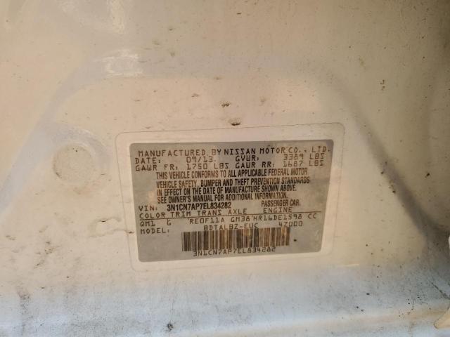 Photo 10 from auction – 2014 NISSAN VERSA S with VIN 3N1CN7AP7EL834282
